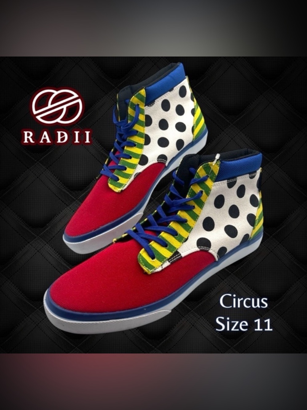 RADII BASIC CIRCUS HIGH TOP SKATEBOARD SHOES SIZE 11